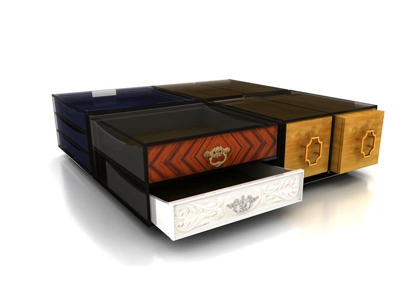 Rosewood coffee table with storage space | Soho by Boca Do Lobo