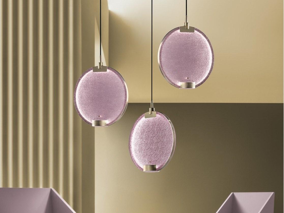 LED glass pendant lamp with dimmer | Horo S3 by Masiero