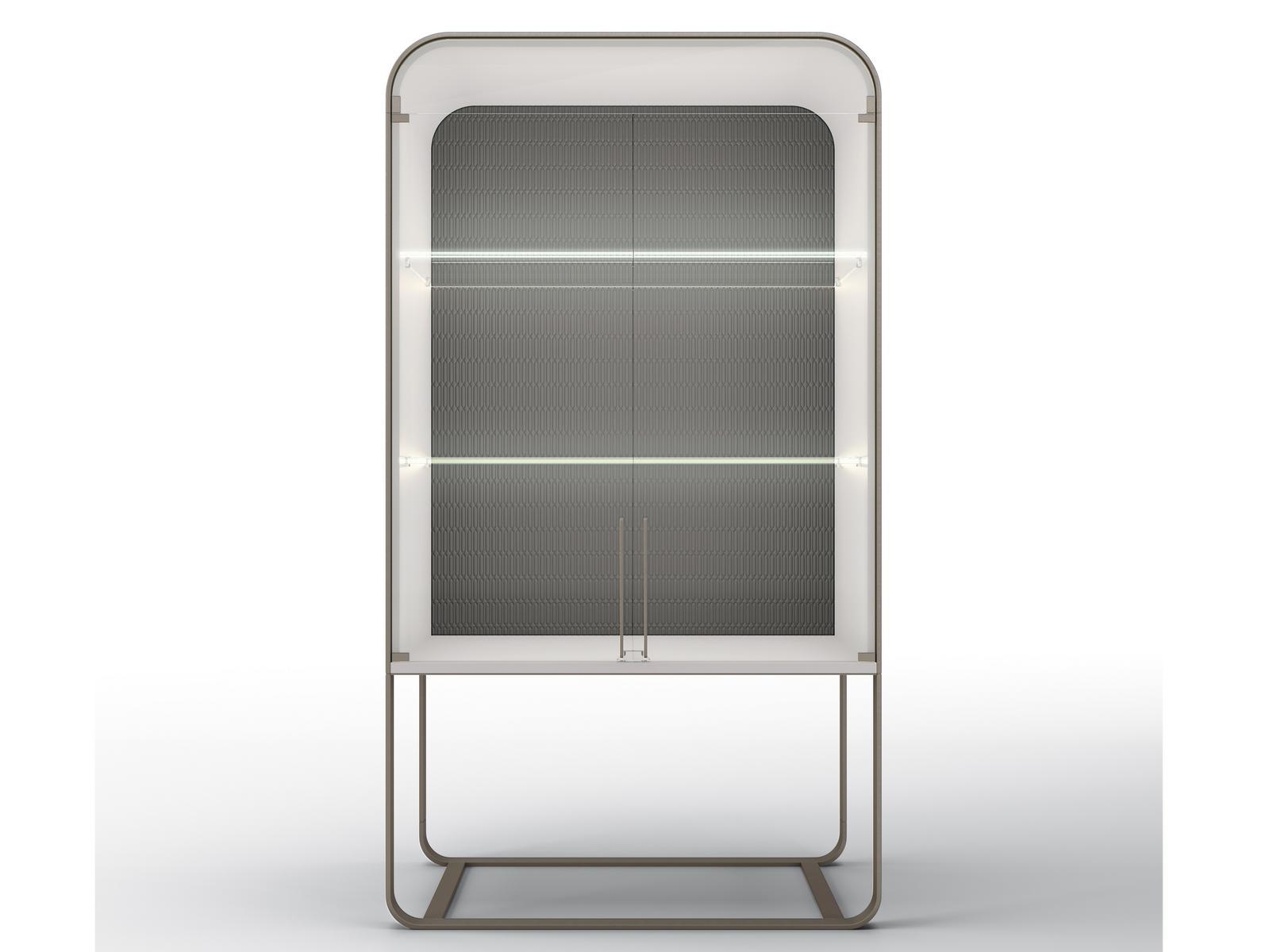 Metal display cabinet with integrated lighting | Estelle by Bruno Zampa