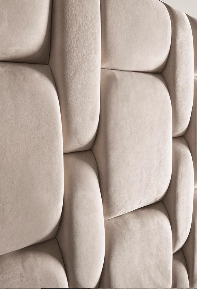 Leather king size bed with upholstered headboard | Jubilee Xl by Capital Collection