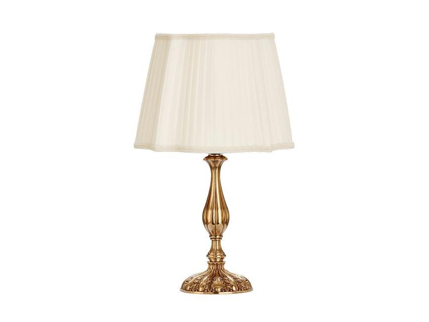 French Gold finish table lamp with pleated silk shade | Veronique 796/lp by Possoni Illuminazione