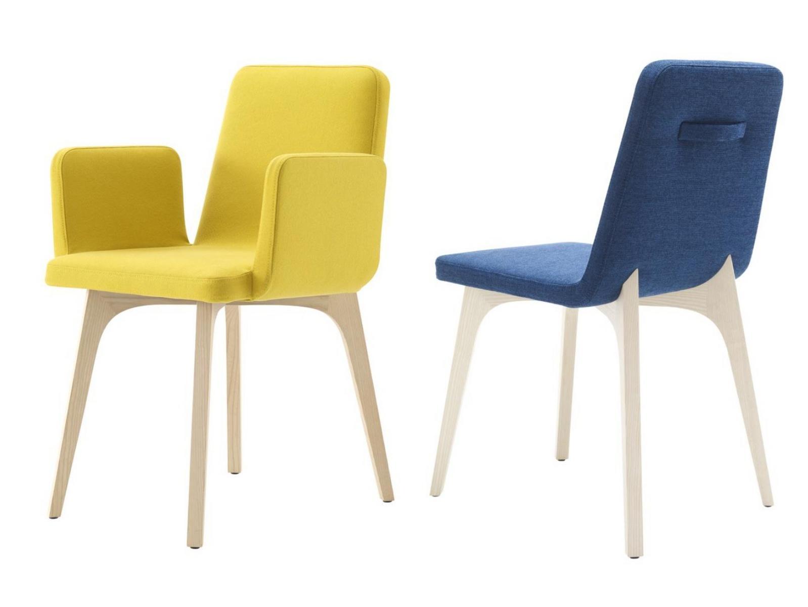 Upholstered fabric chair with armrests | Vik by Ligne Roset