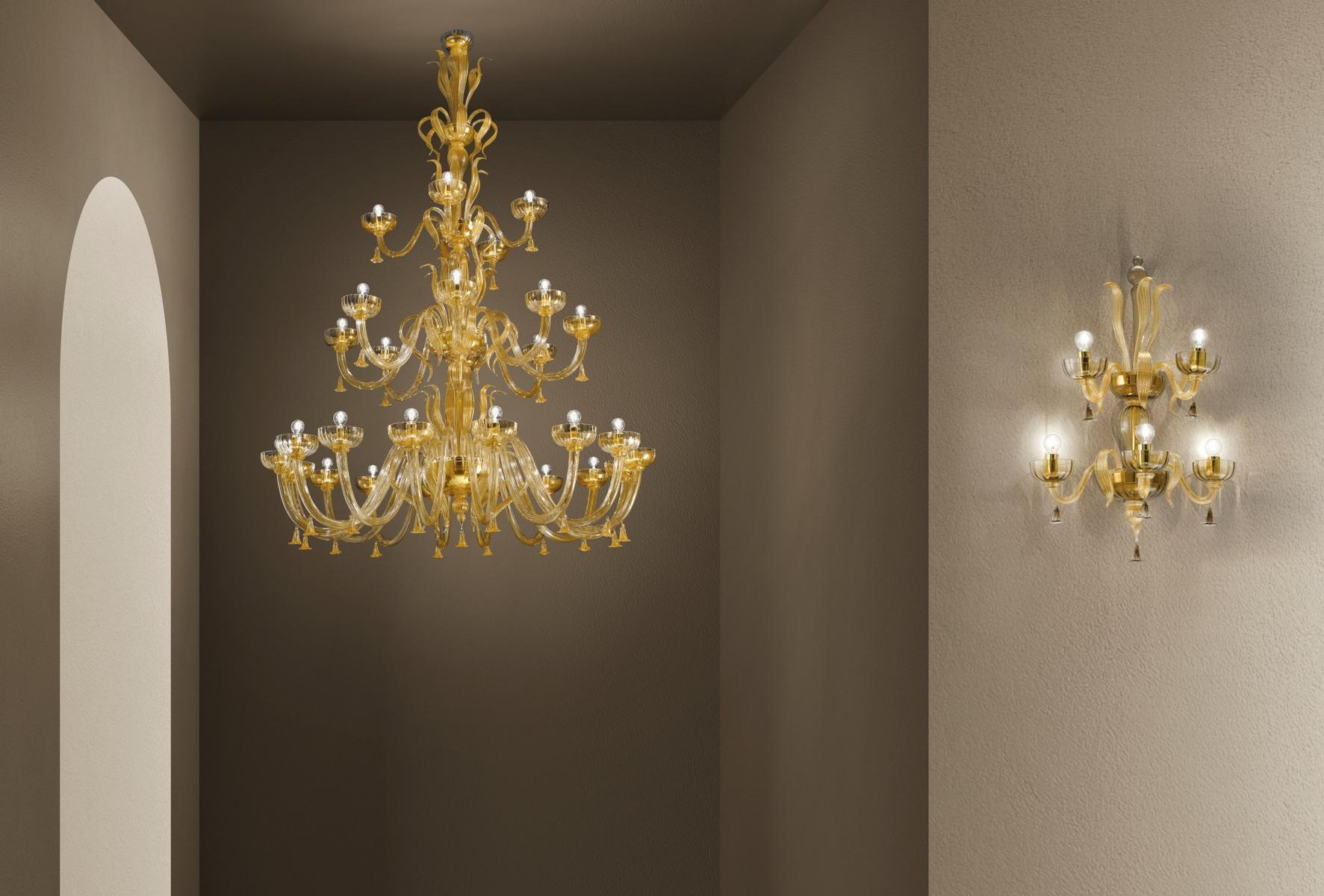 Glass chandelier | Foscari by Sylcom