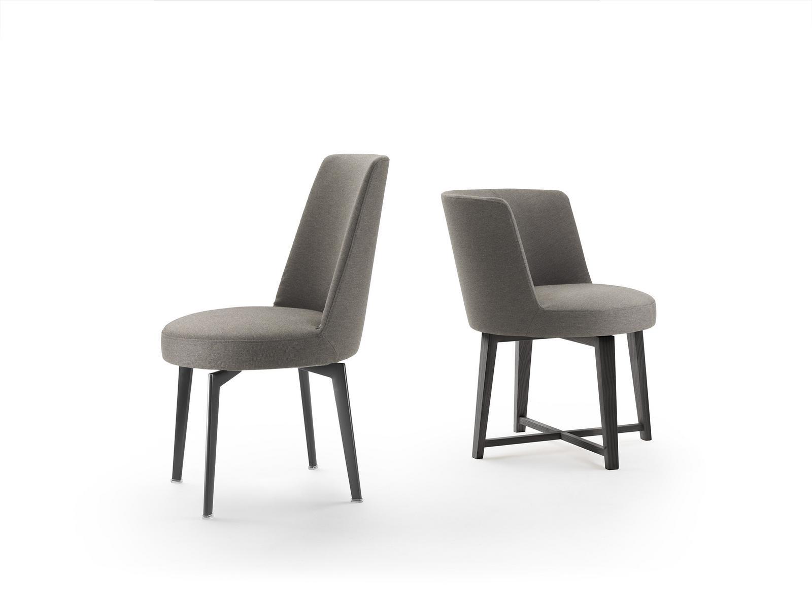 Upholstered fabric chair with removable cover with armrests | Hera by Flexform