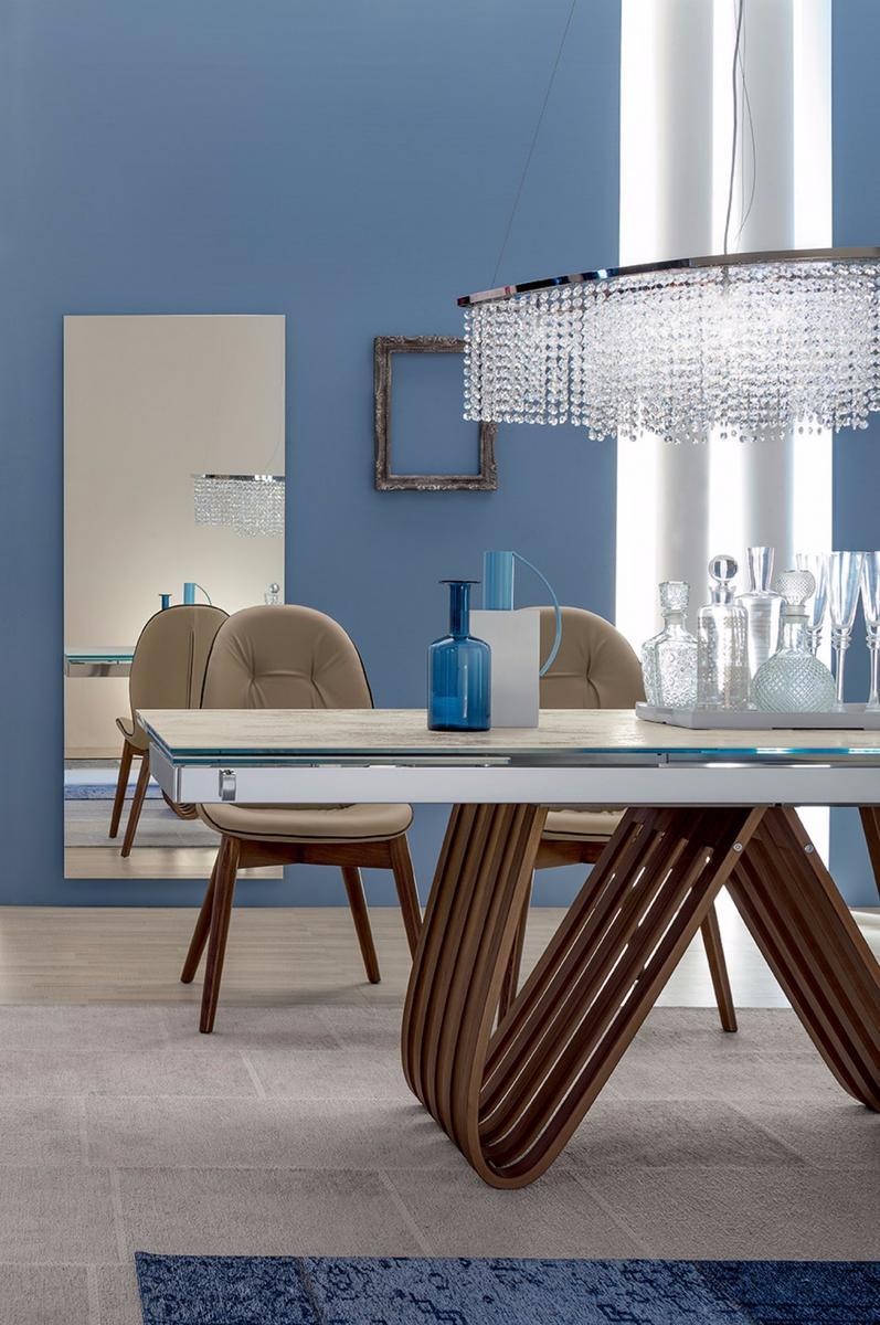 Rectangular wood and glass living room table | Arpa by Tonin Casa