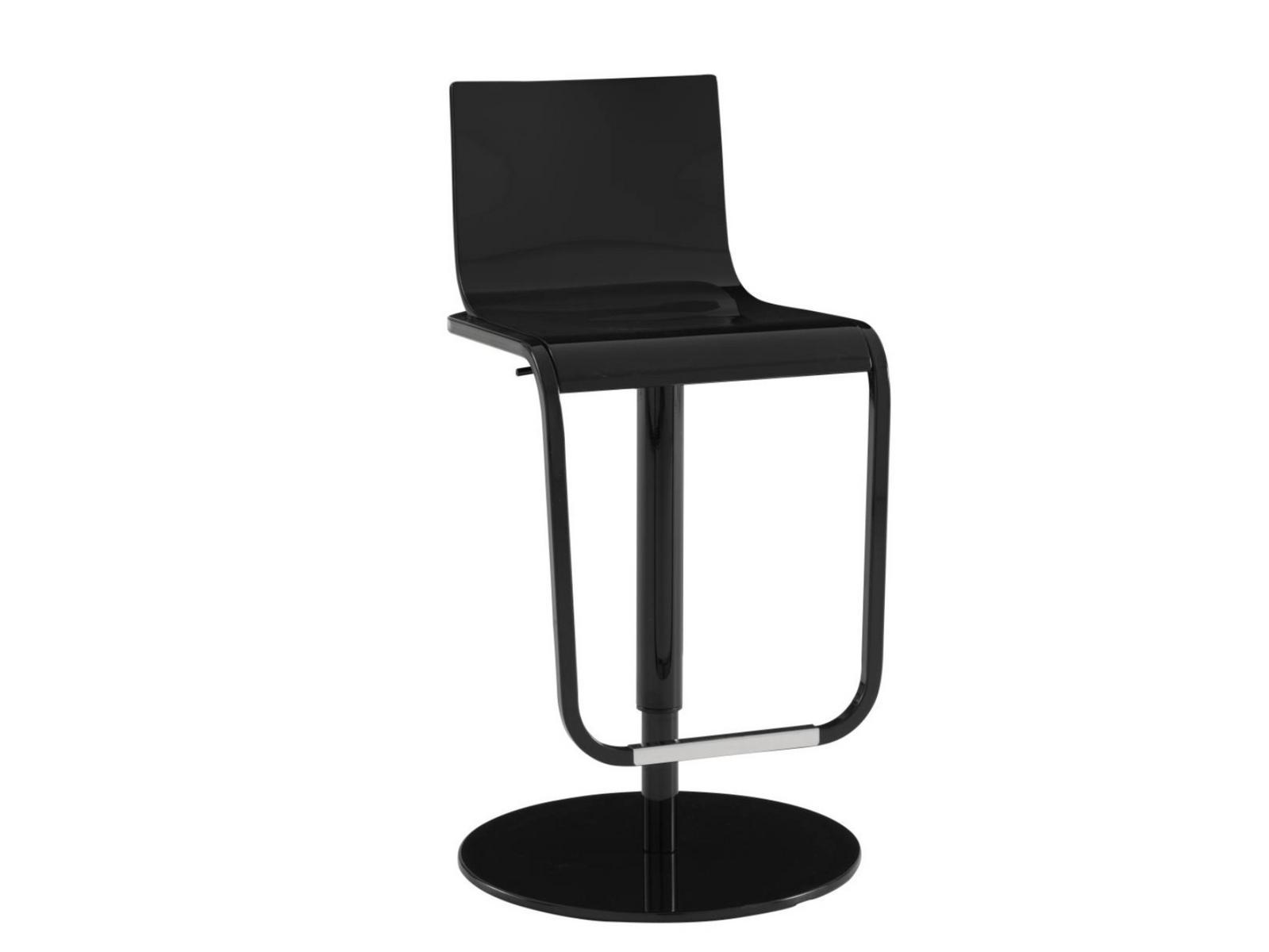 Height-adjustable steel and wood stool with footrest | Jolie by Ligne Roset