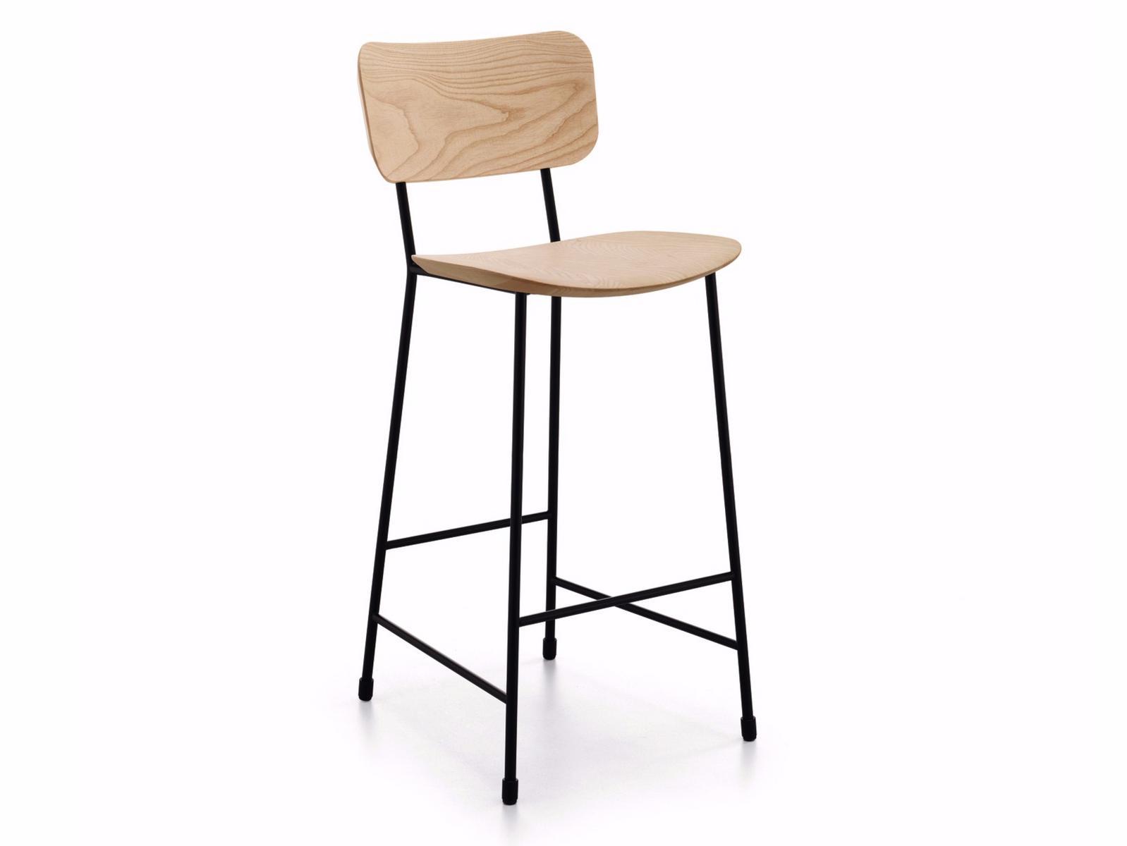 High Fenix-NTM® stool with back with footrest | Master by Midj