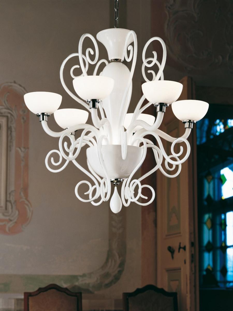 LED blown glass chandelier | Bolero L by Leucos