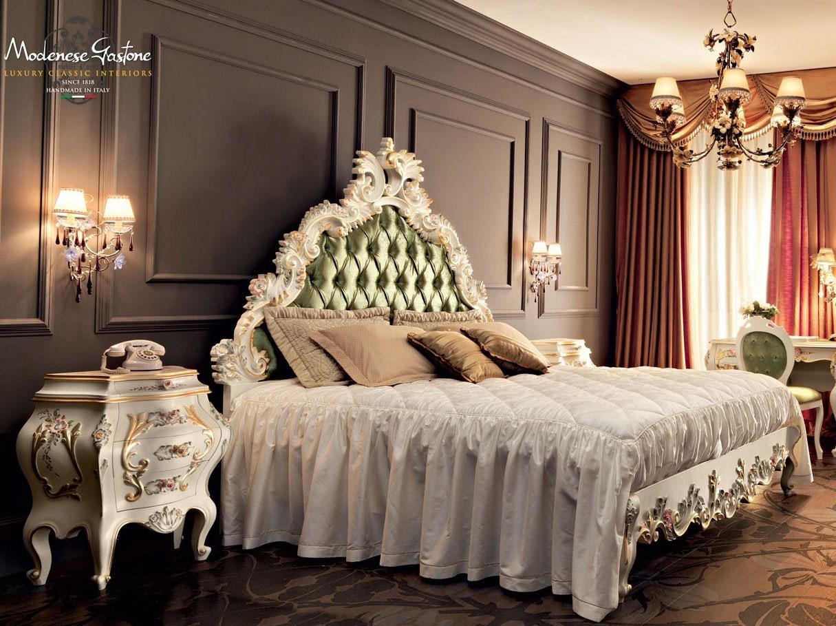 Double bed with upholstered headboard | 11207 by Modenese Gastone