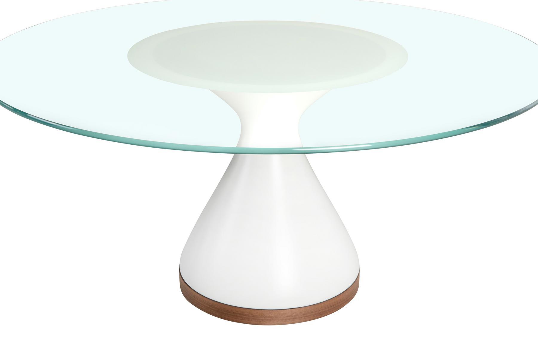 Round glass table and base in agglomerated marble | Dolly by Tonin Casa
