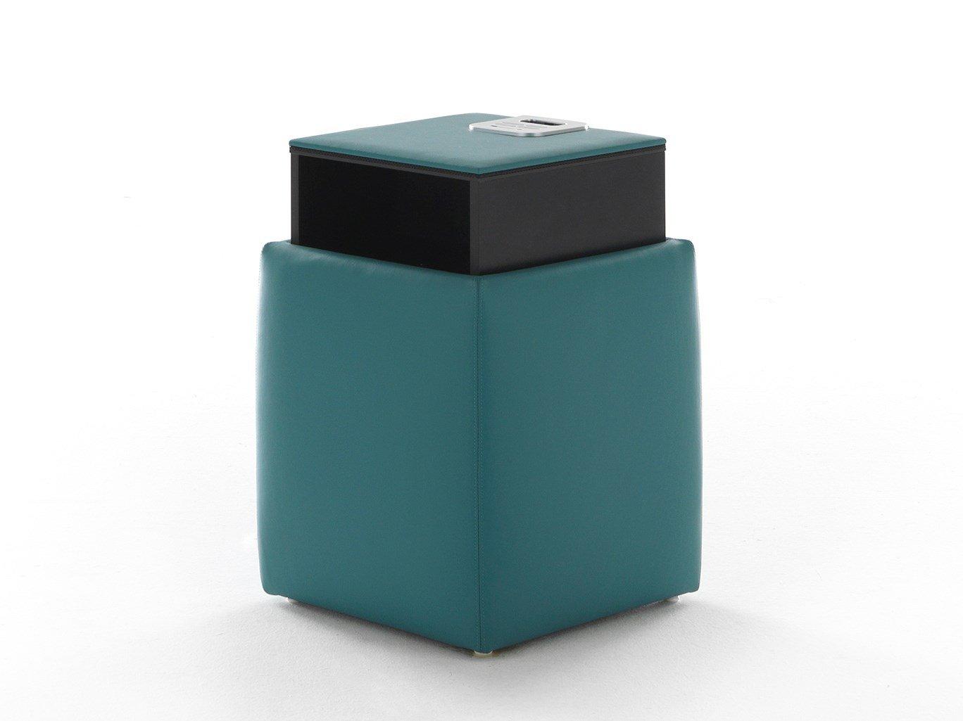 Storage fabric pouf with docking station | Ares by Bolzan letti