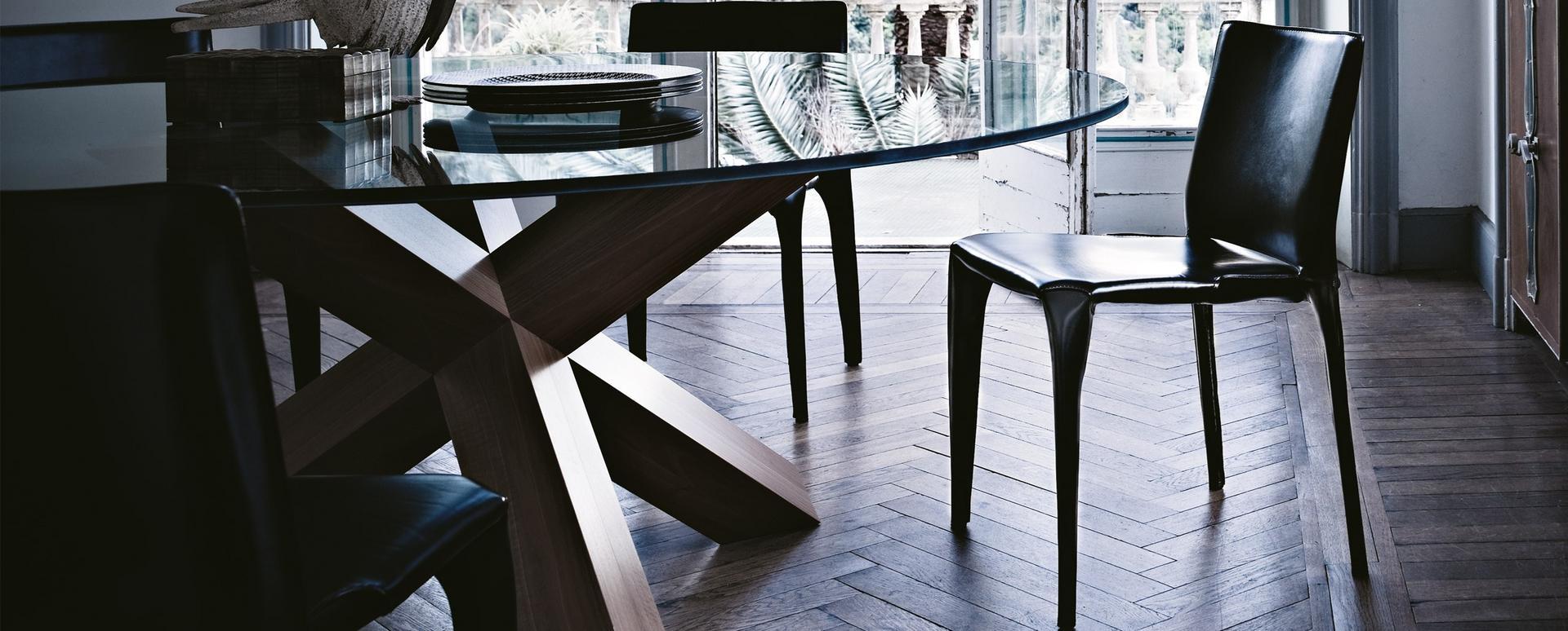 Table with solid wood base | 452 La Rotonda by Cassina