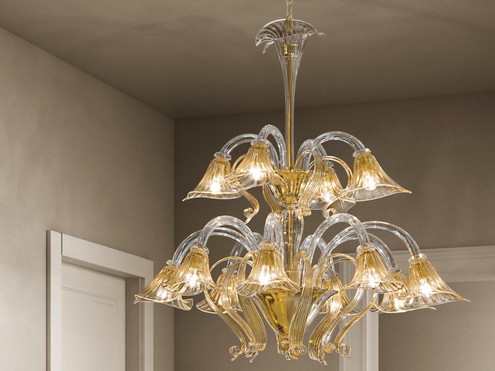 Blown glass chandelier | Grimani by Sylcom