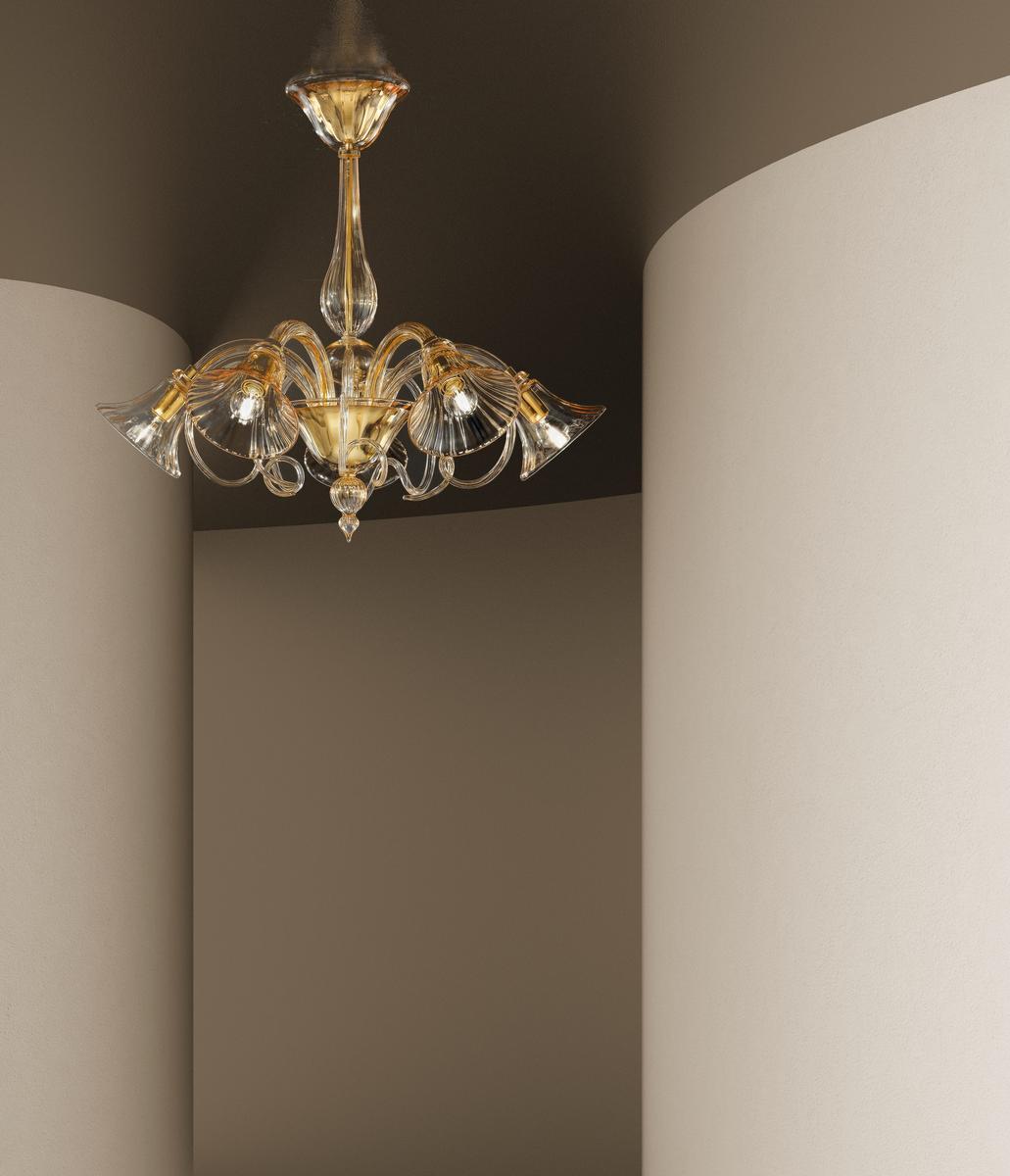 Blown glass chandelier | Venier by Sylcom