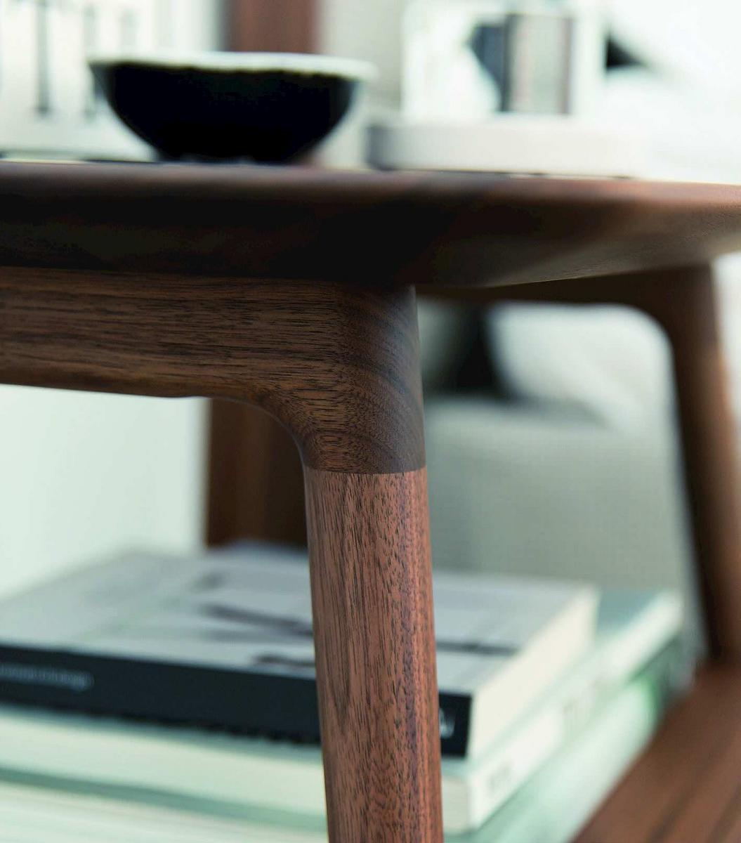 Rectangular walnut bedside table | Bilot by Porada