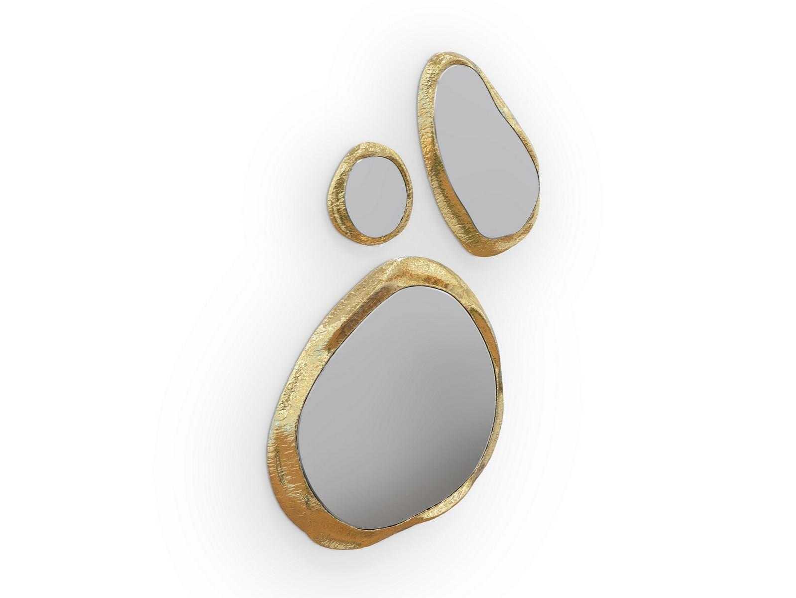 Framed wall-mounted brass mirror | Halo by Boca Do Lobo