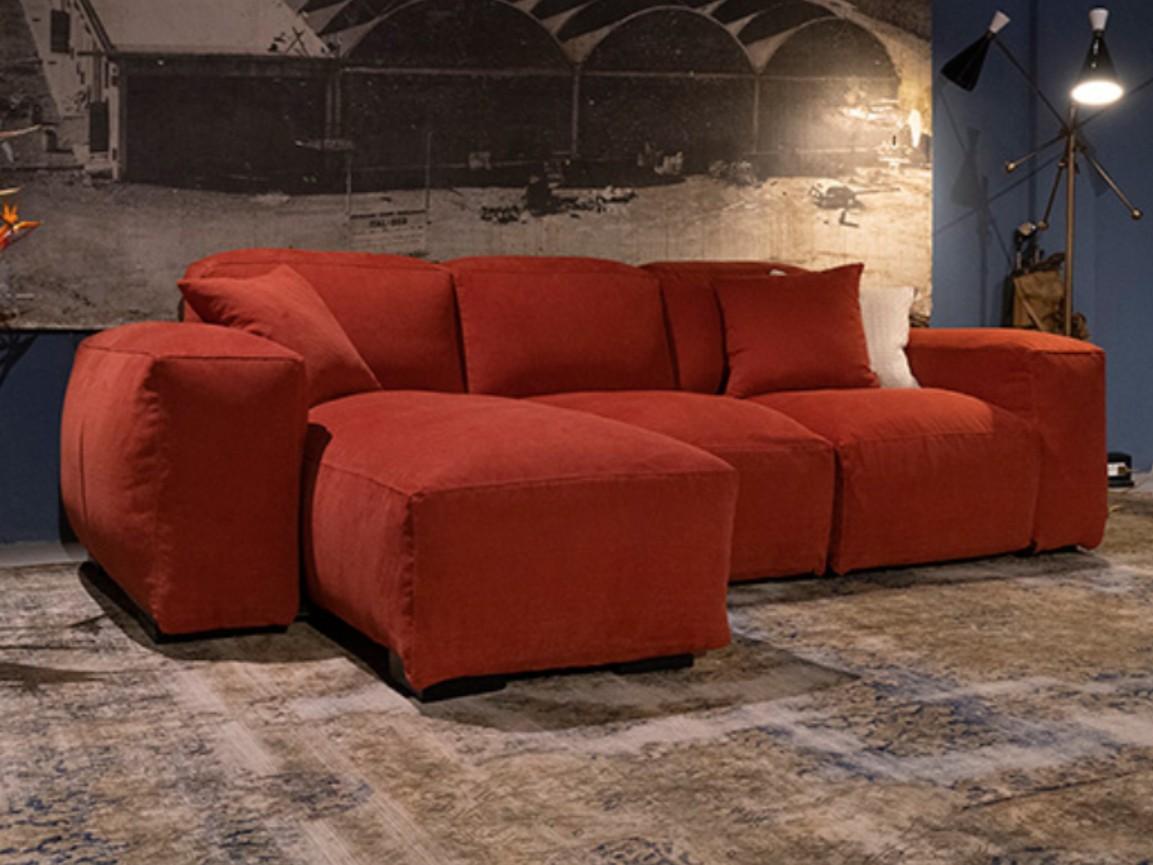 Sectional fabric sofa with chaise longue | Placido by Mantellassi 1926