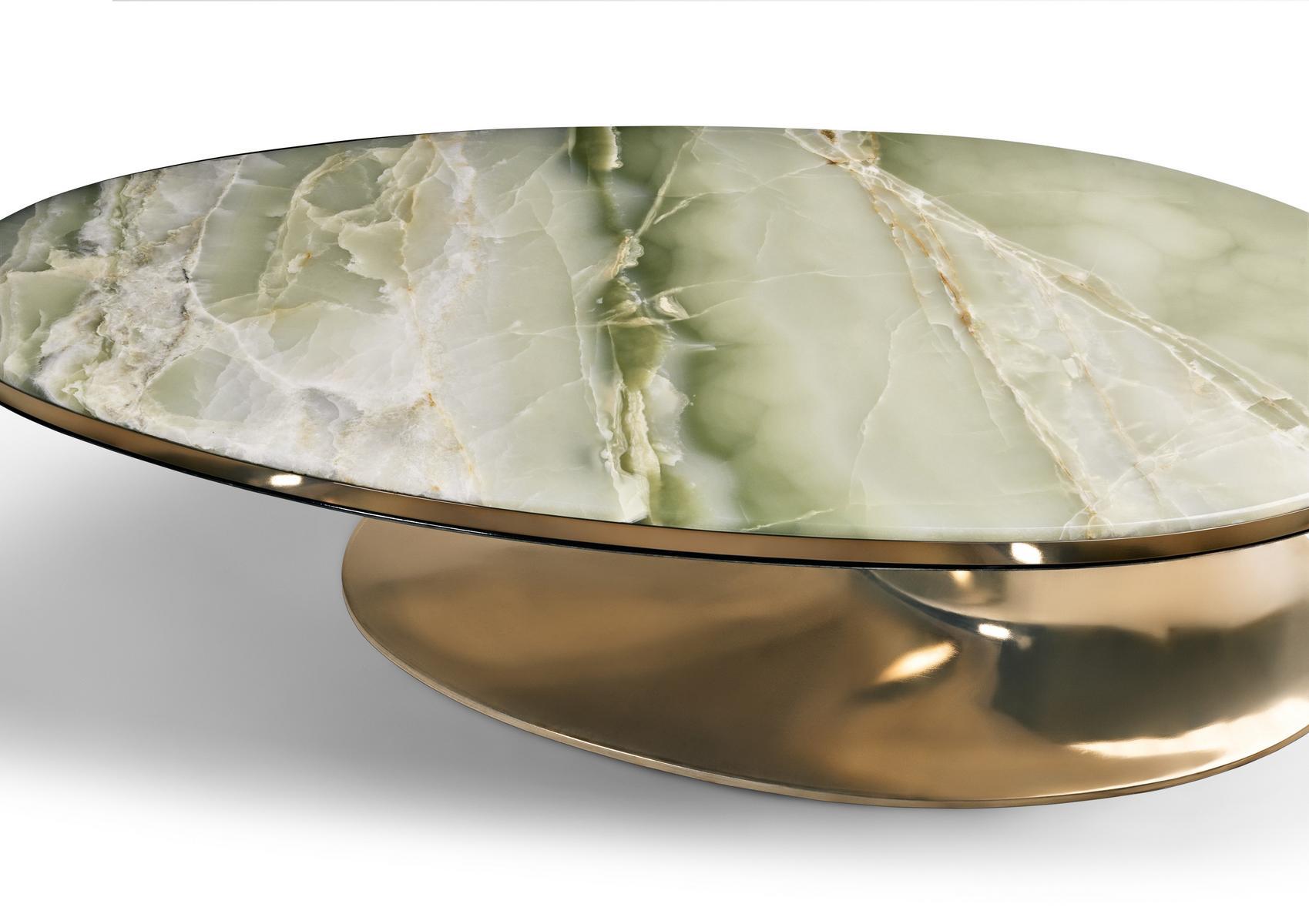 Oval marble coffee table | Sowilo by Visionnair