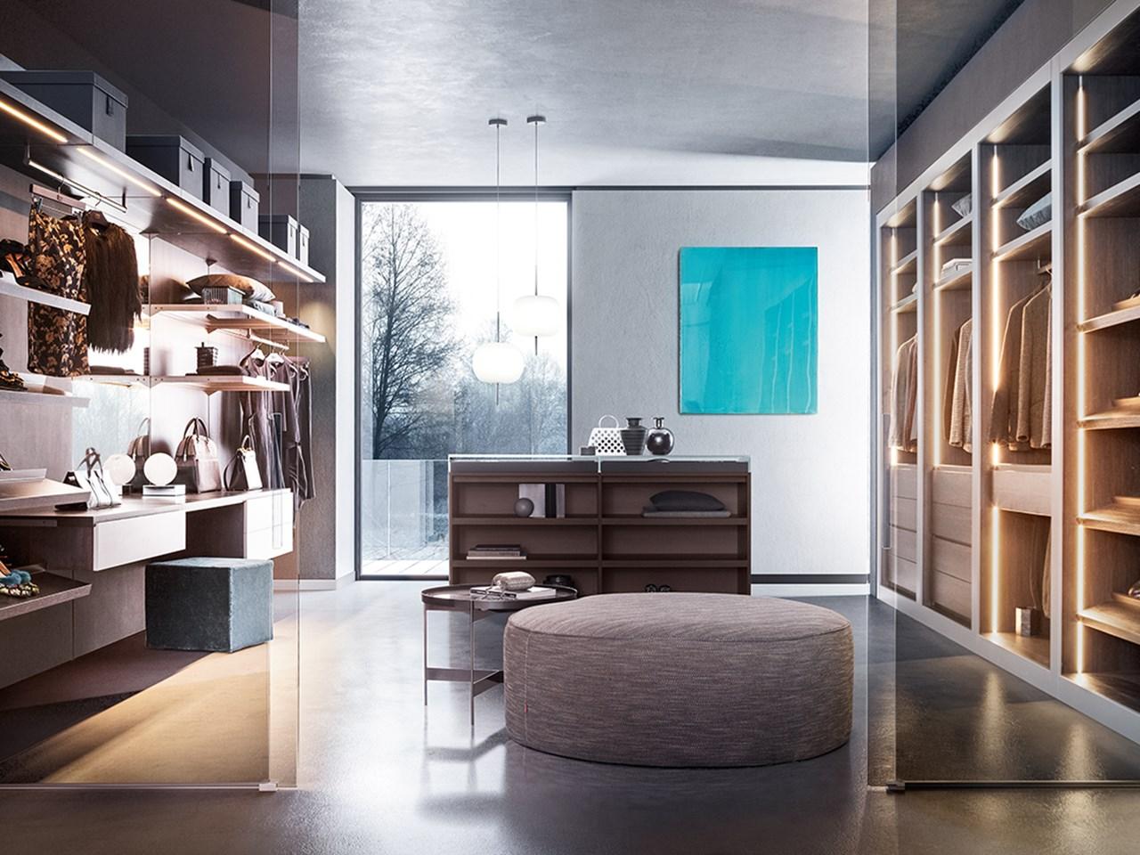 Sectional glass walk-in wardrobe | Vista by Pianca
