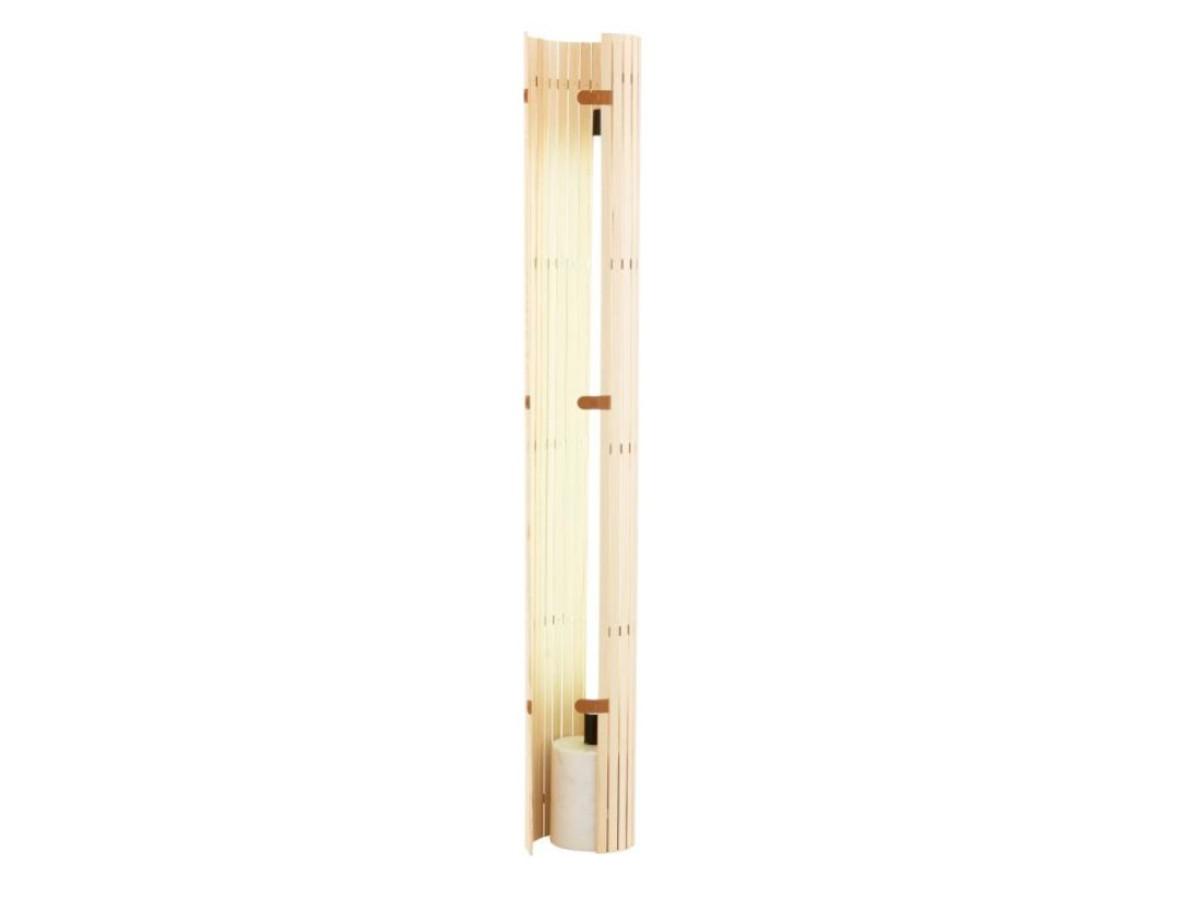 Indirect light fluorescent pine floor lamp | Eclosion by Ligne Roset