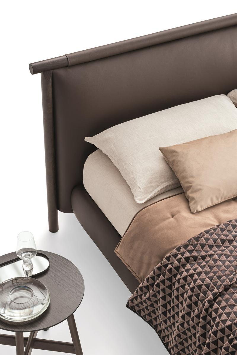 Leather bed with upholstered headboard | Nathan by Ditre Italia