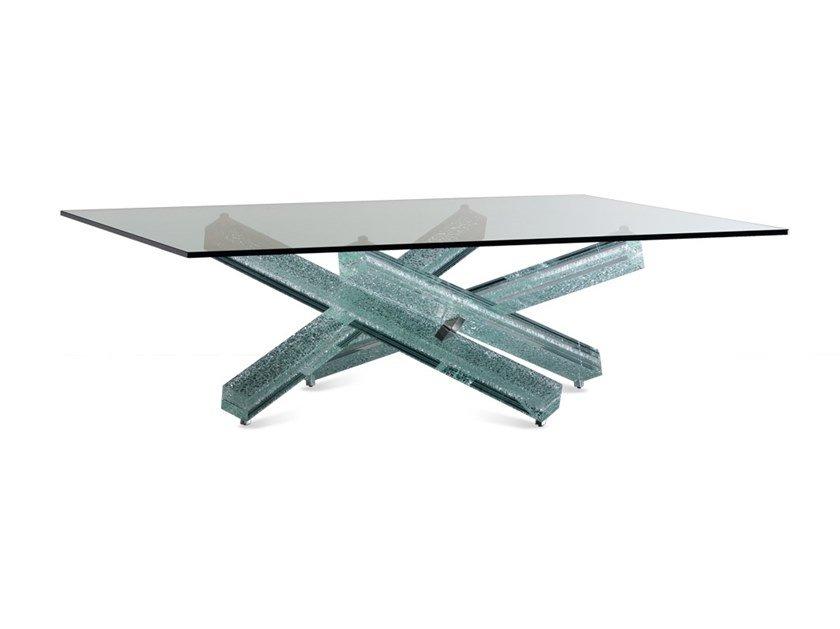 Square glass coffee table | Mikado by Reflex