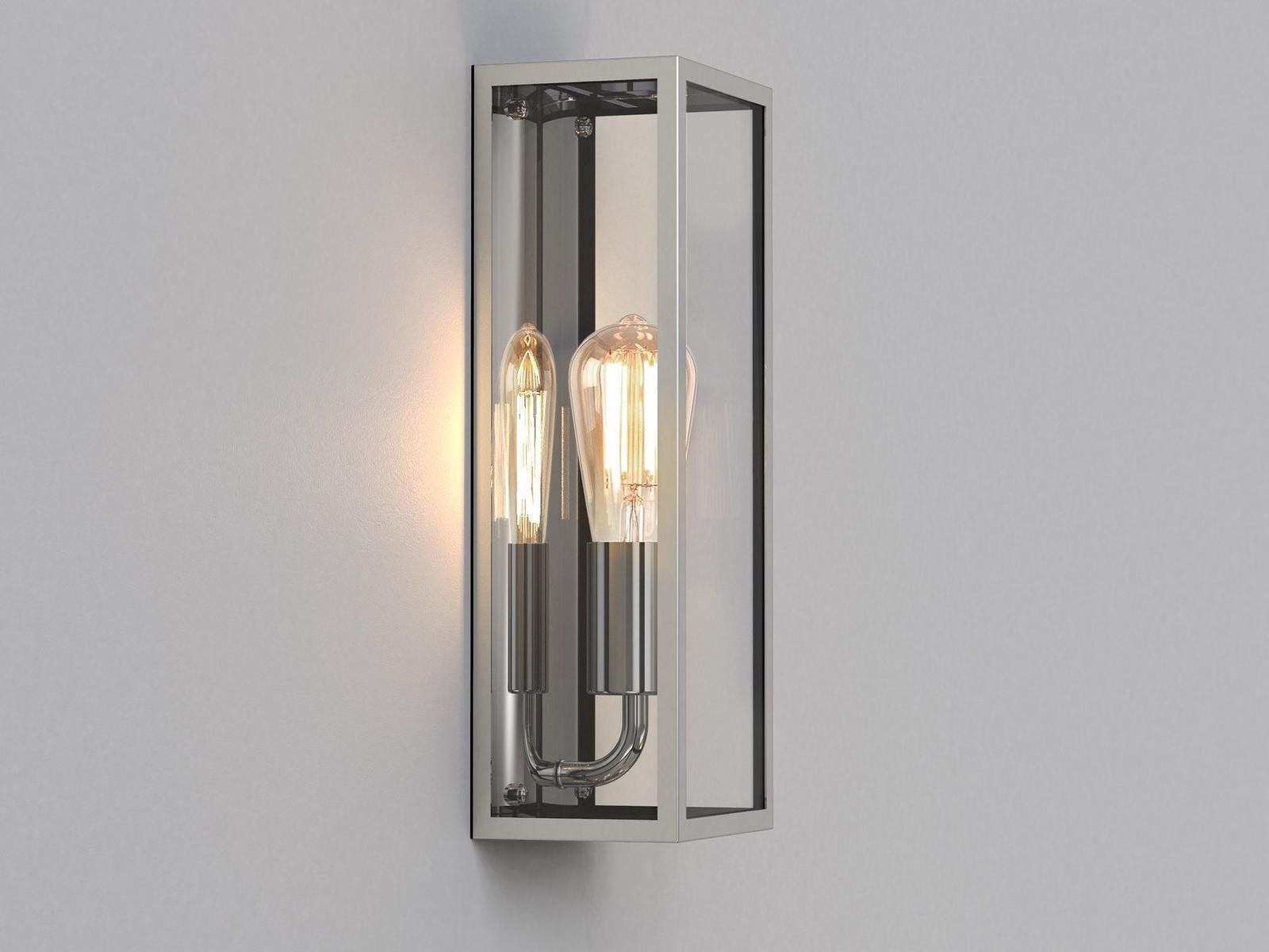 Glass and steel outdoor wall lamp with dimmer | Messina by Astro lighting