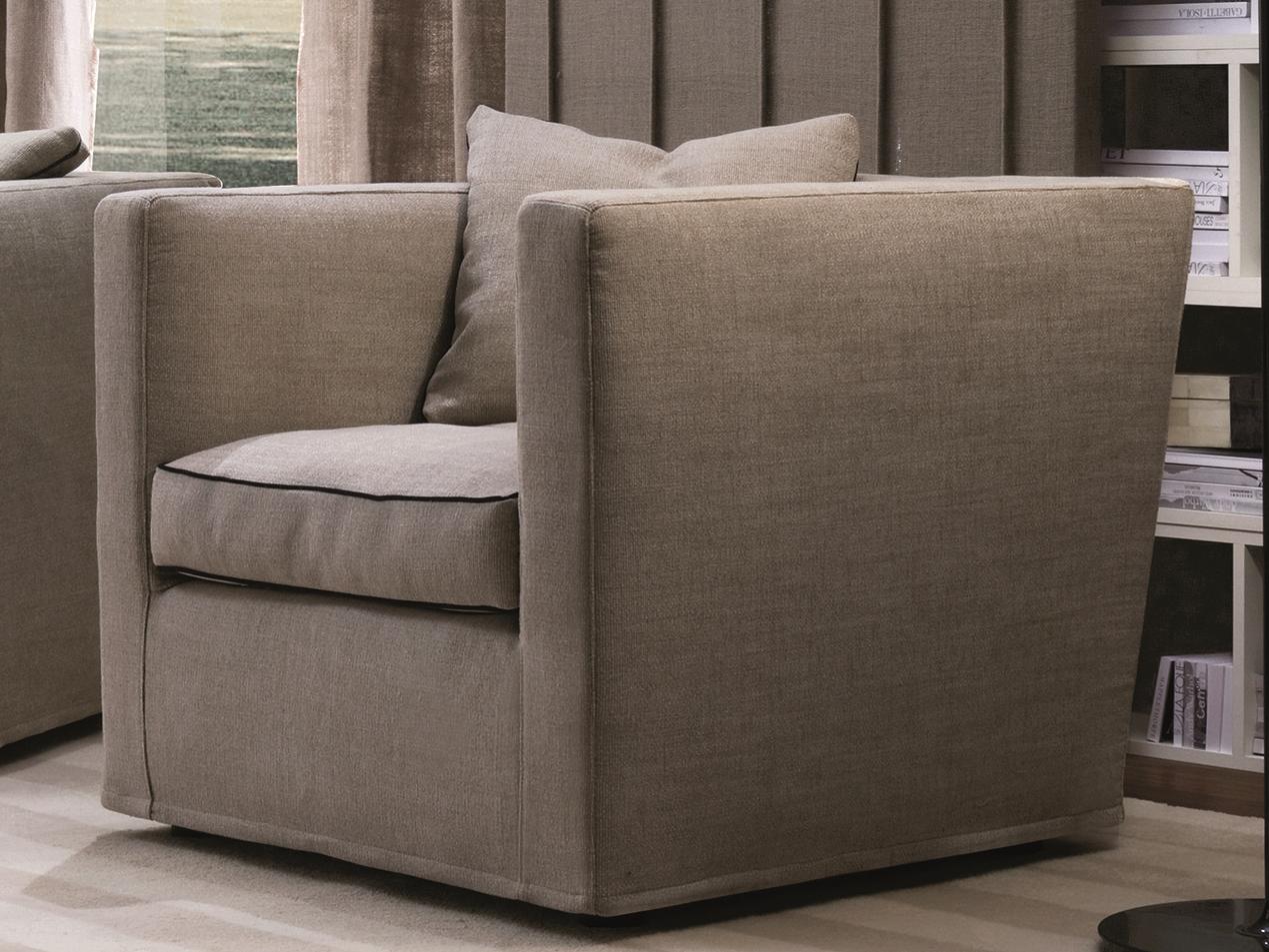Fabric armchair with removable cover with armrests | Ella by Frigerio