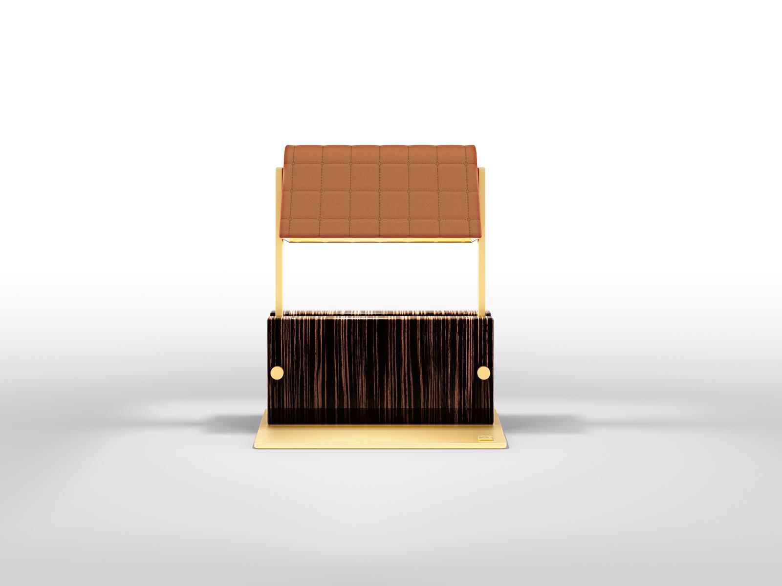 Adjustable ebony table lamp | Astoria by Bruno Zampa