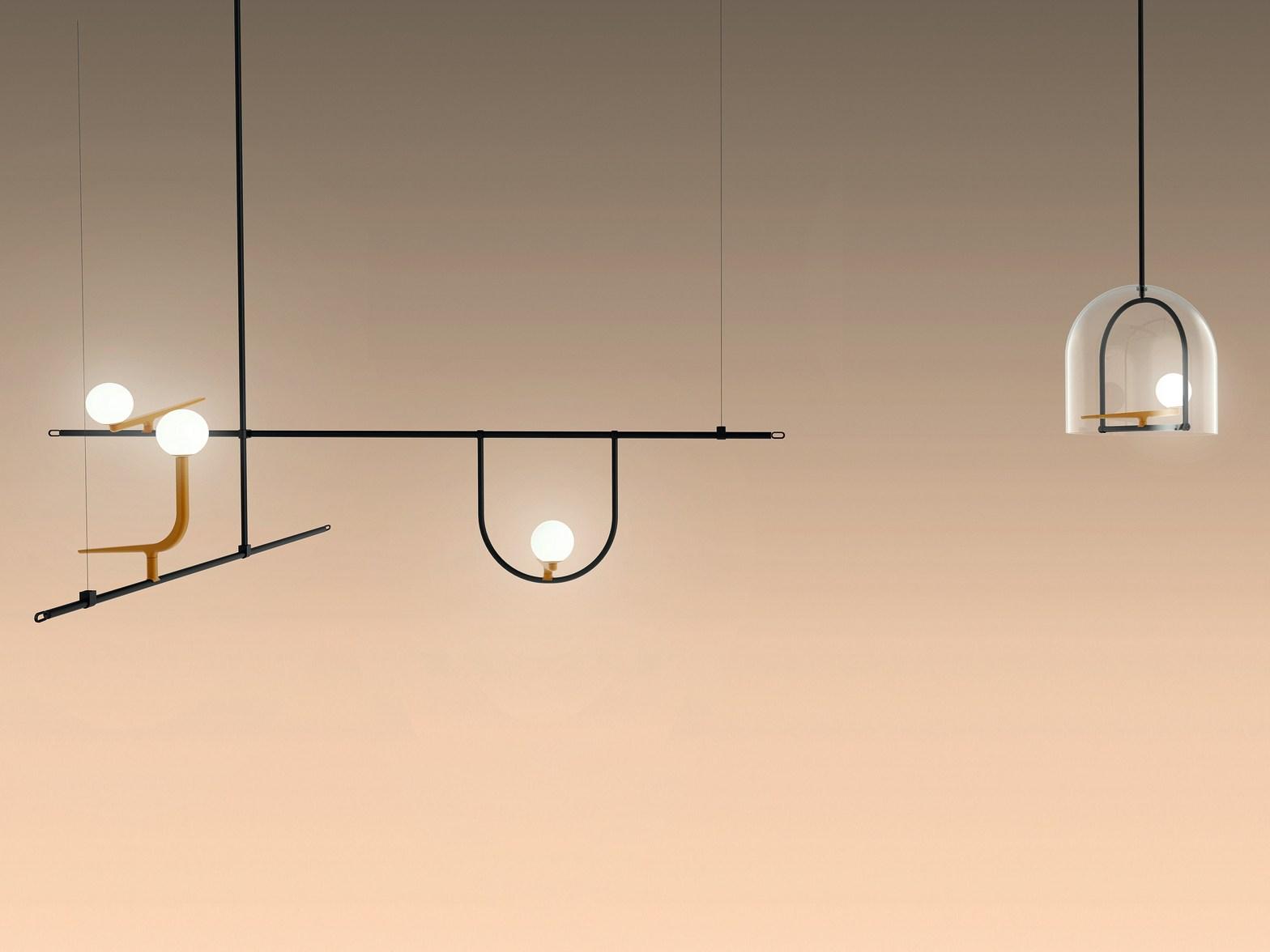 LED direct light brass pendant lamp | Yanzi 1 by Artemide