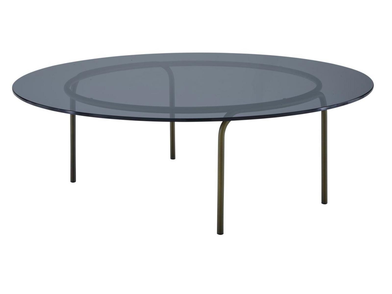 Low round tempered glass coffee table | Liam by Ligne Roset
