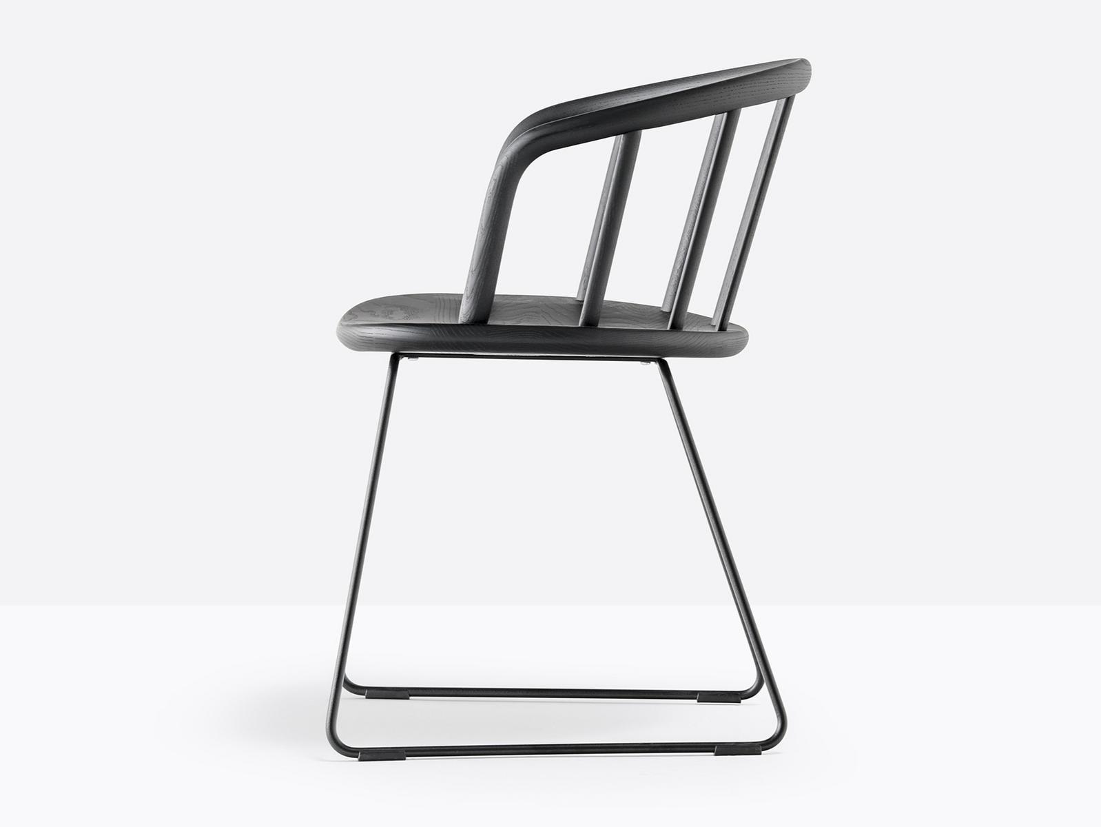 Sled base ash chair with armrests | Nym 2855 by Pedrali