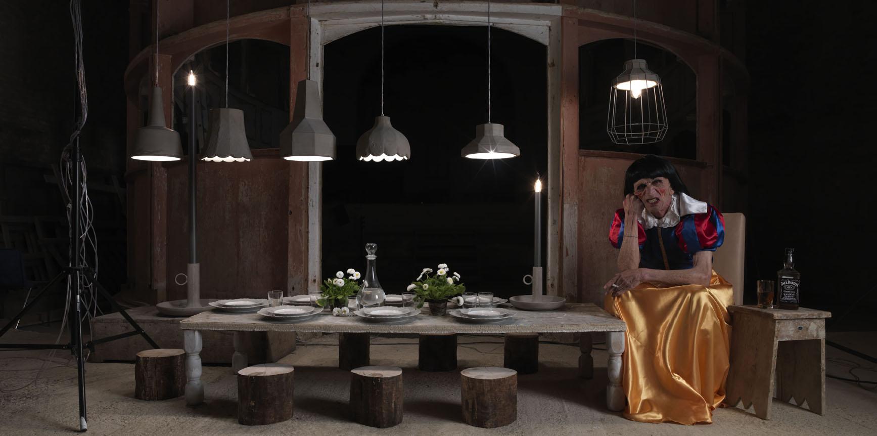 Cement outdoor pendant lamp | Gongolo by Karman