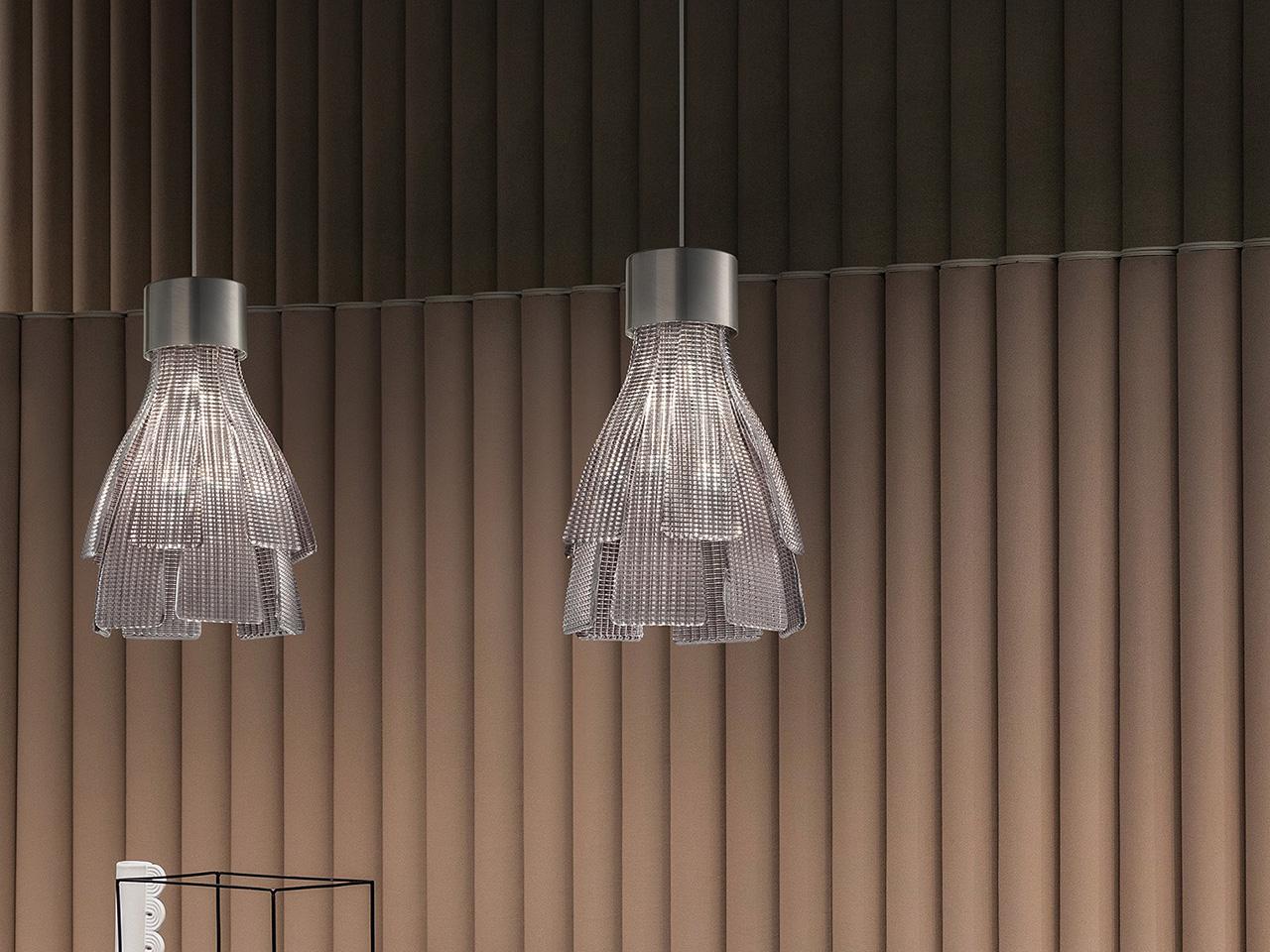 Glass pendant lamp | Isbel S1 by Masiero