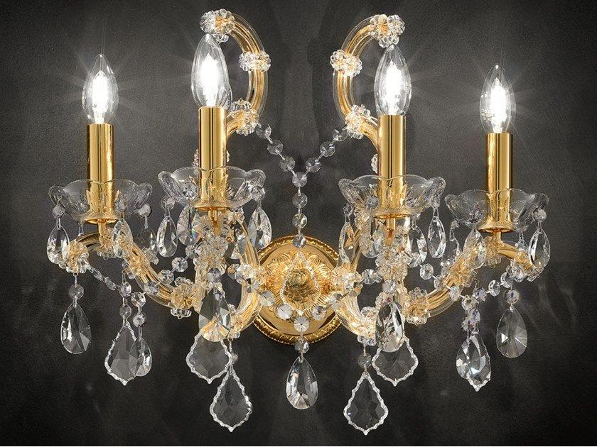 Incandescent metal wall light with crystals | Maria Teresa Ve 996 A4 by Masiero