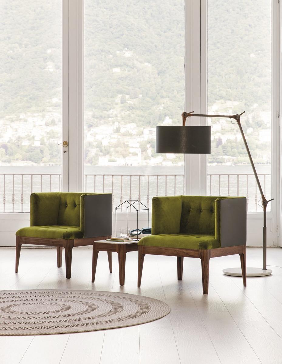 Tufted fabric easy chair | Wendy by Porada