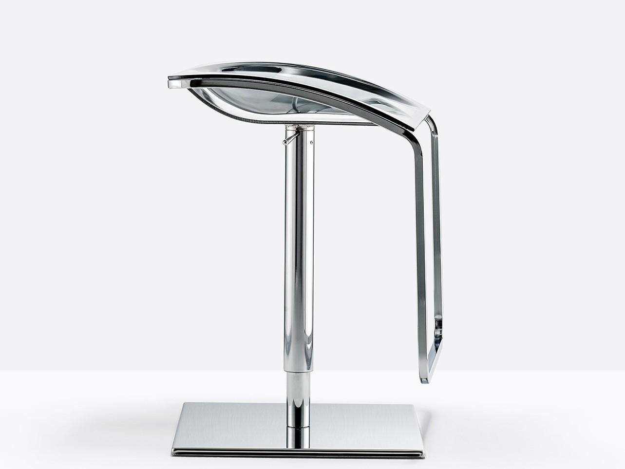 Height-adjustable stainless steel stool | Arod 570 by Pedrali