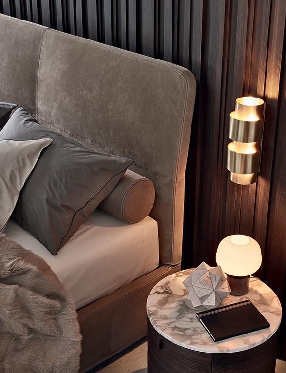 Upholstered double bed | Laze by Poliform