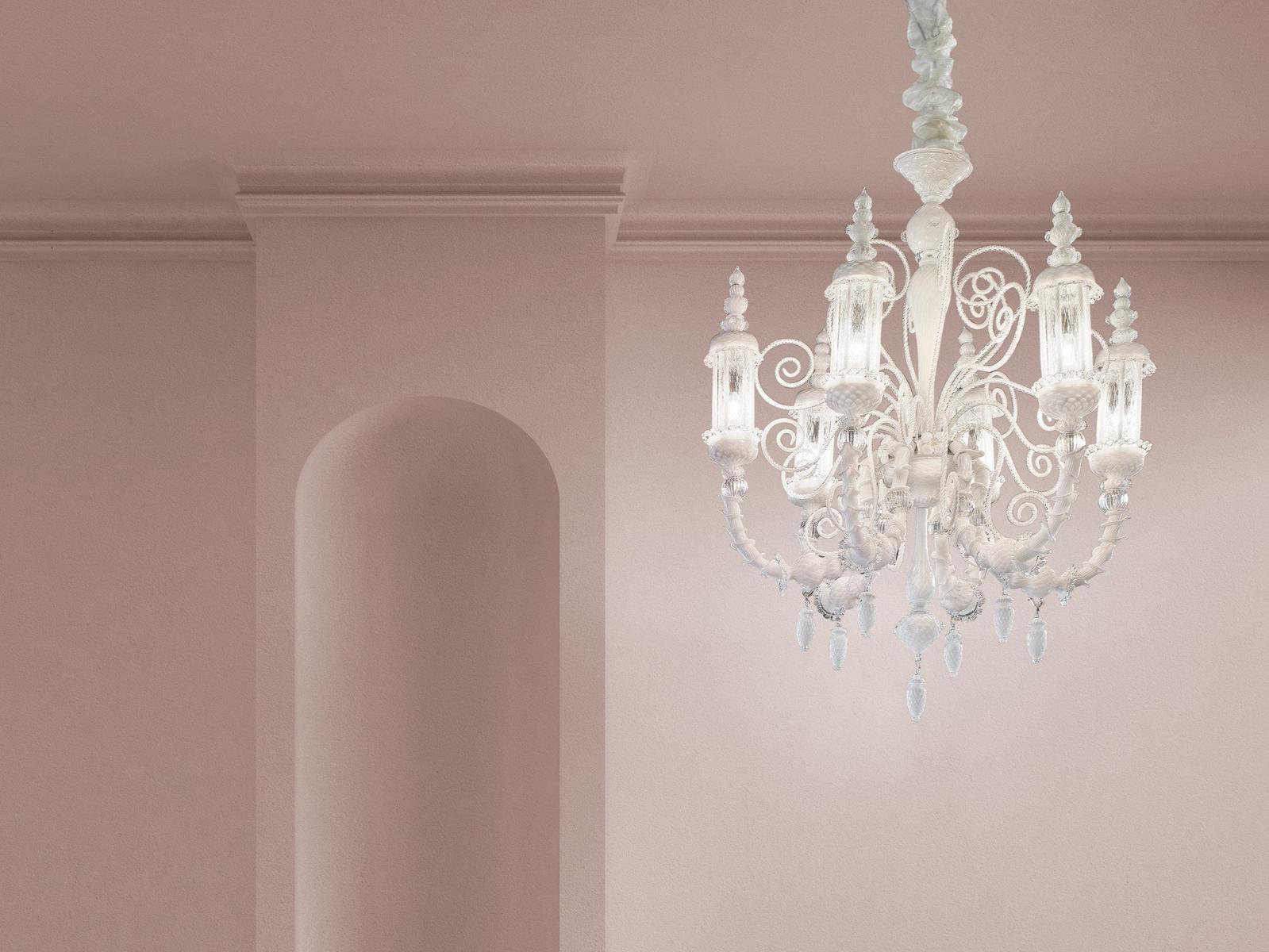 Glass chandelier with crystals | Bucintoro by Sylcom