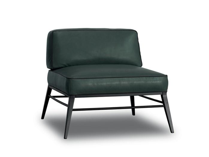 Leather armchair | Godard Wood by Baxter