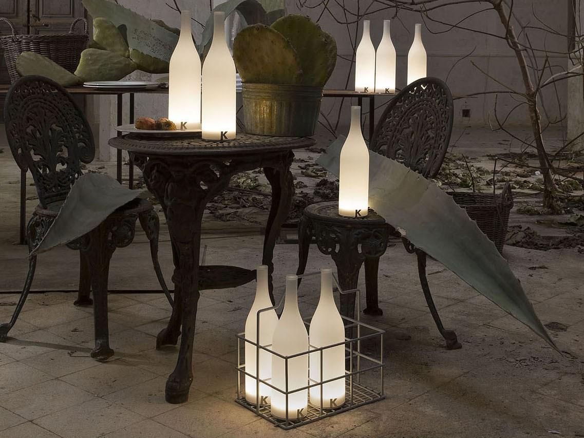 LED satin glass table lamp | Bacco by Karman