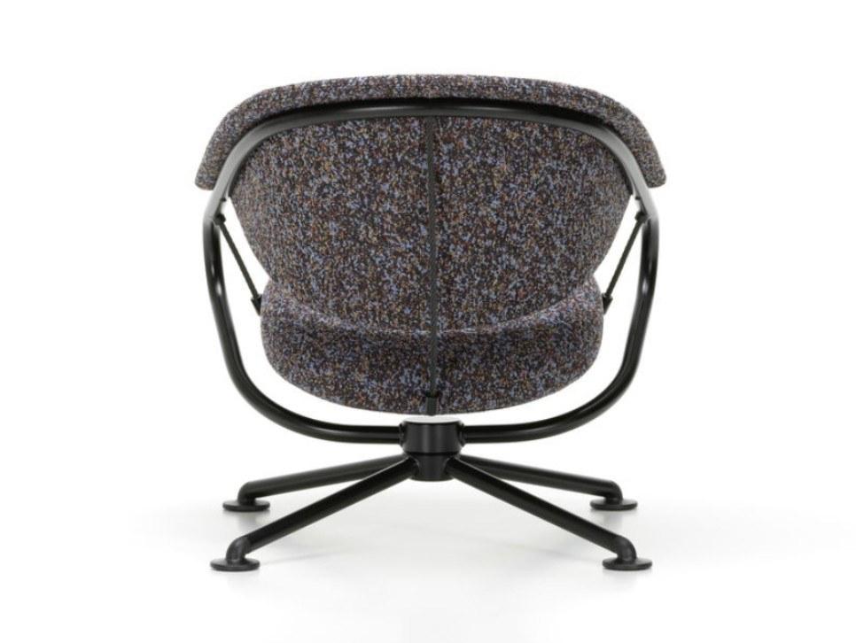 Swivel fabric easy chair with 4-spoke base with armrests | Citizen Lowback by Vitra