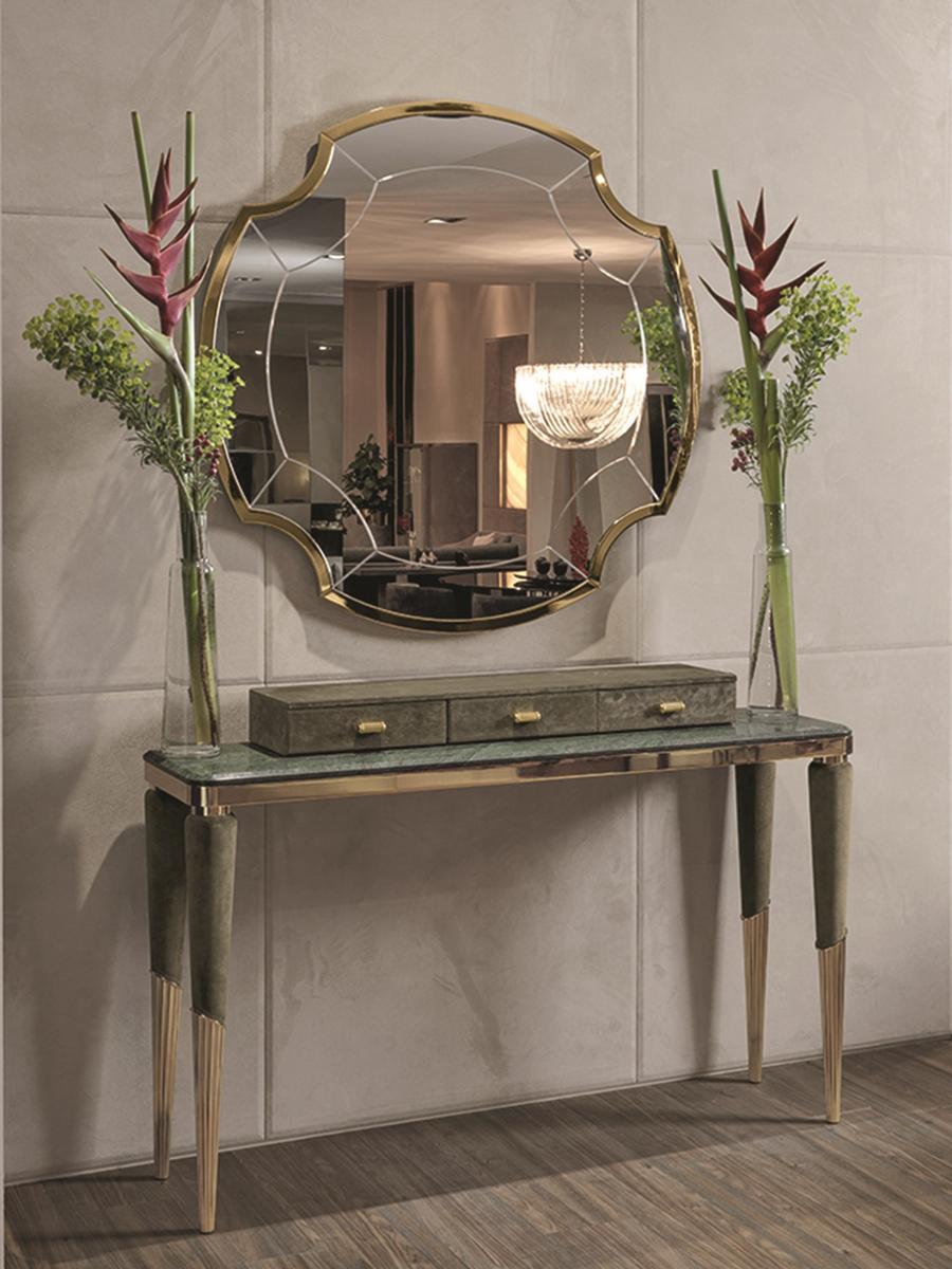 Rectangular veneer console with drawers | Odette by Longhi