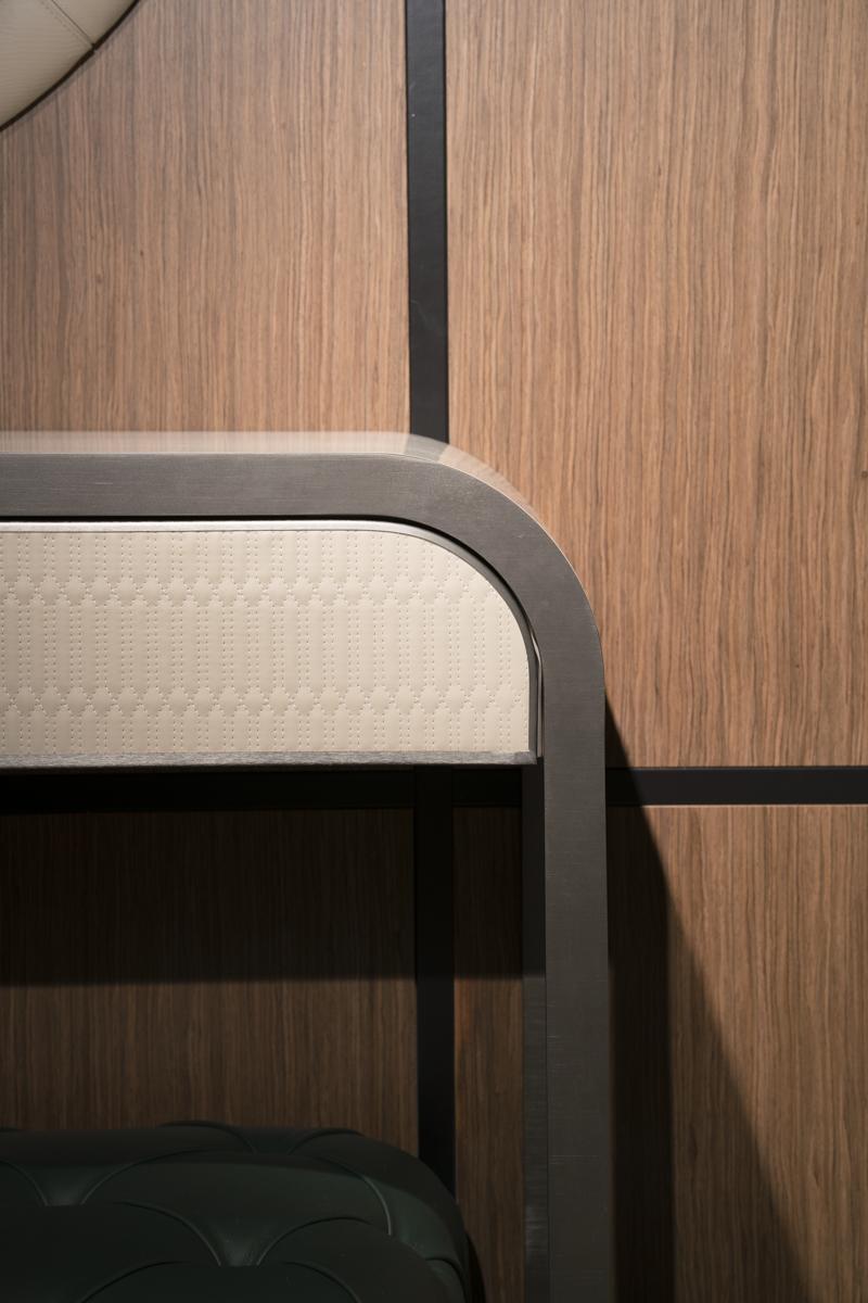 Plywood console and metal base | Lucinda by Bruno Zampa