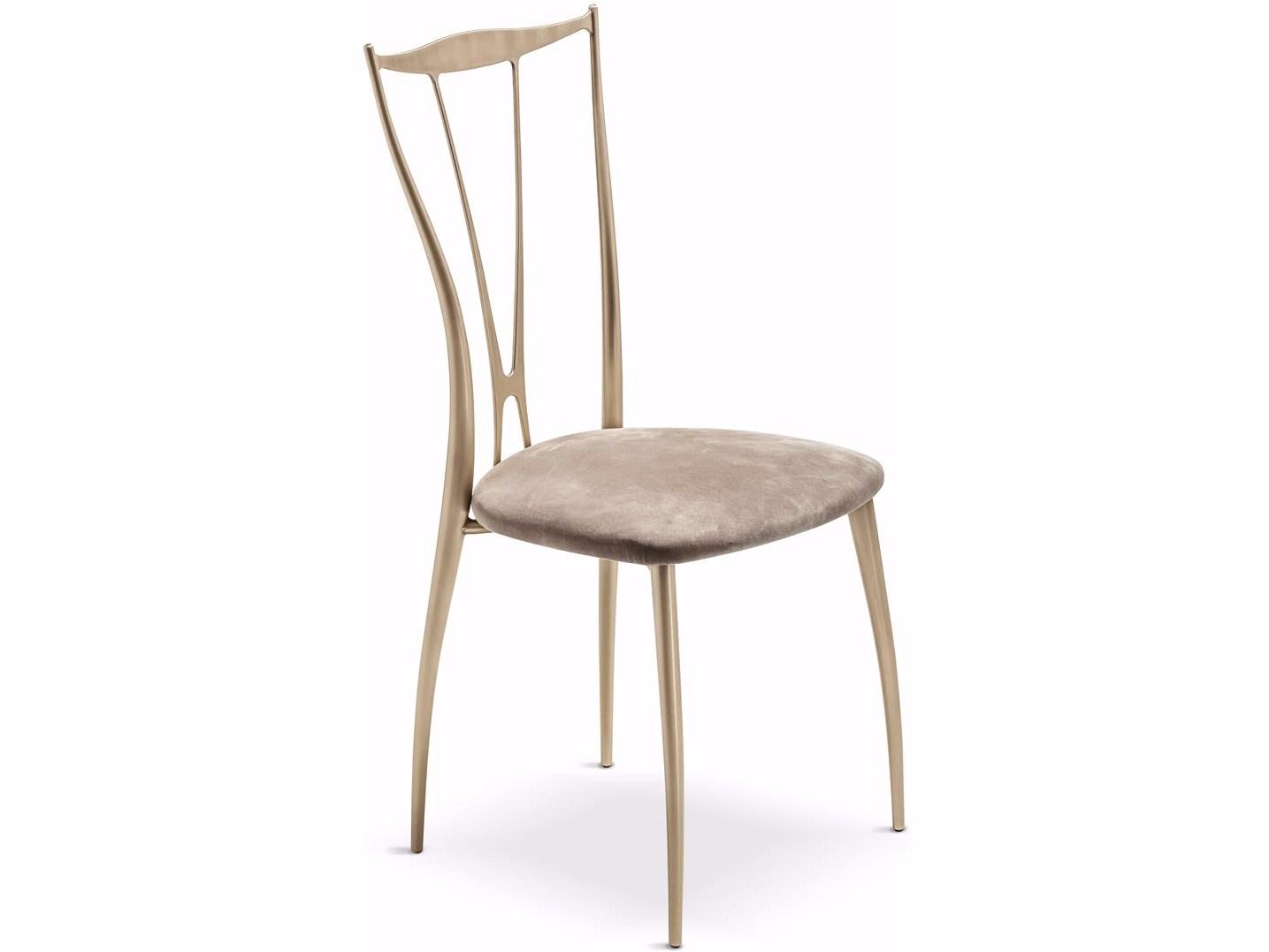 Iron chair with integrated cushion | Vilma by Cantori