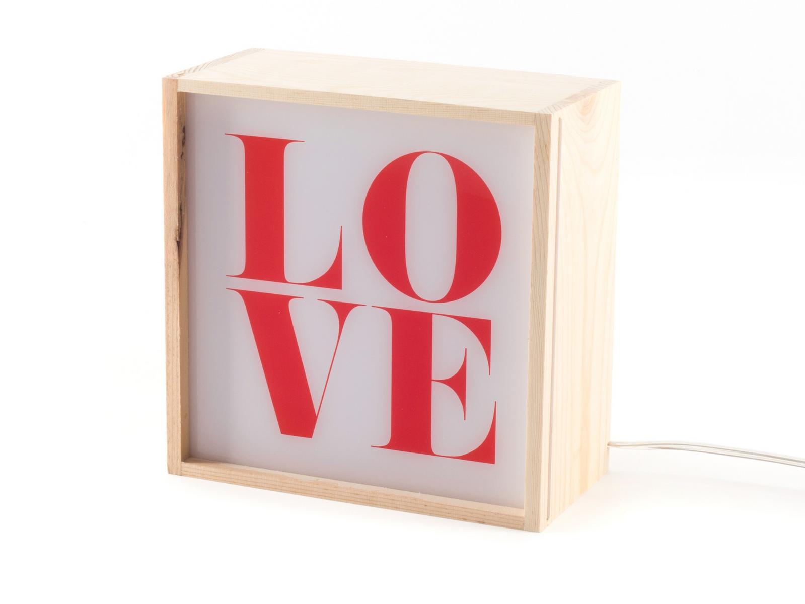LED wooden table lamp | Love by Seletti