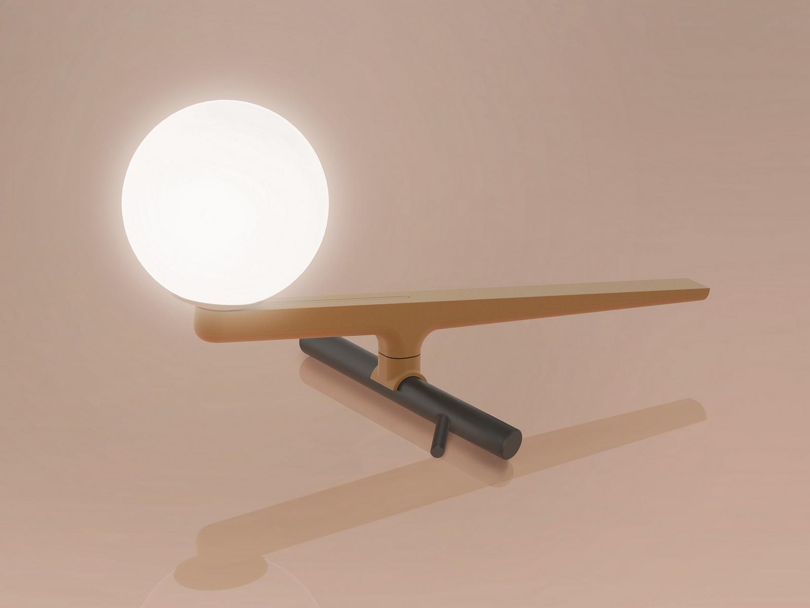 LED direct light brass table lamp | Yanzi by Artemide