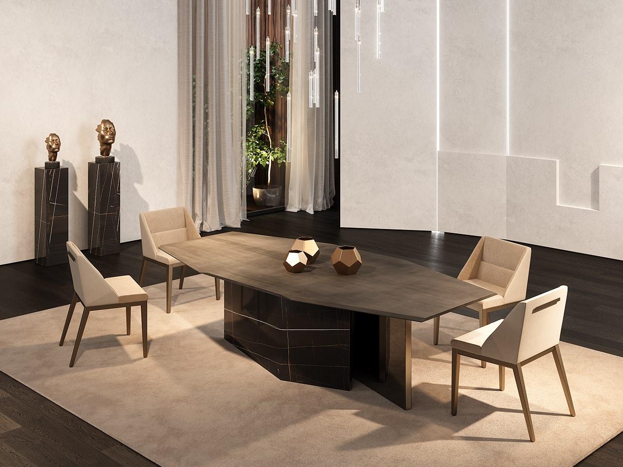 Octagonal glass dining table | Cubitum 72 by Reflex