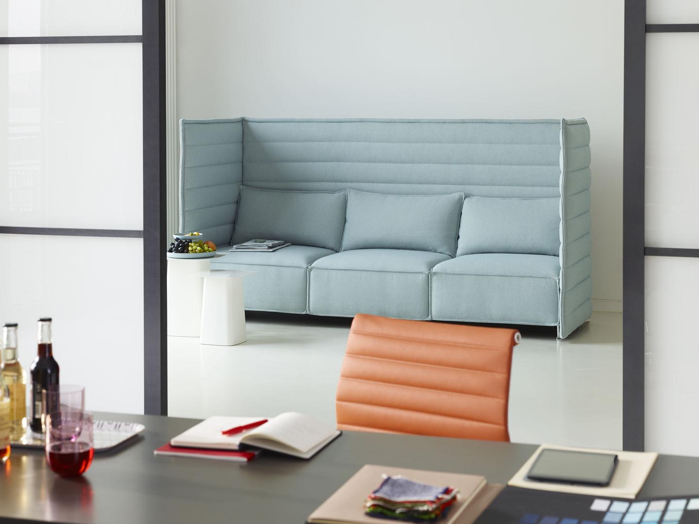 3 seater high-back fabric sofa | Alcove Plume Contract by Vitra