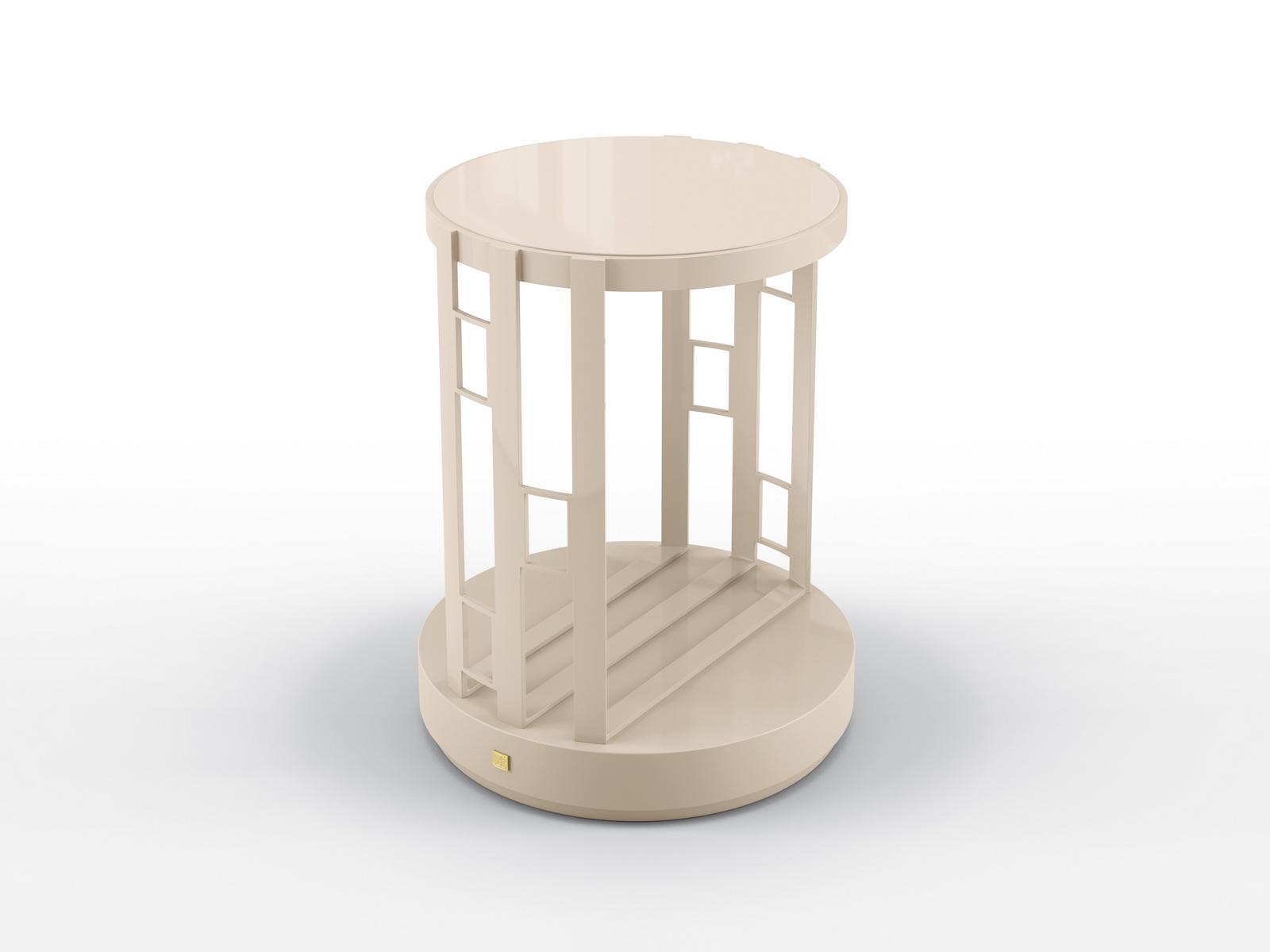 Round multi-layer wood side table | Stan by Bruno Zampa